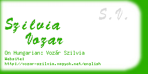 szilvia vozar business card
